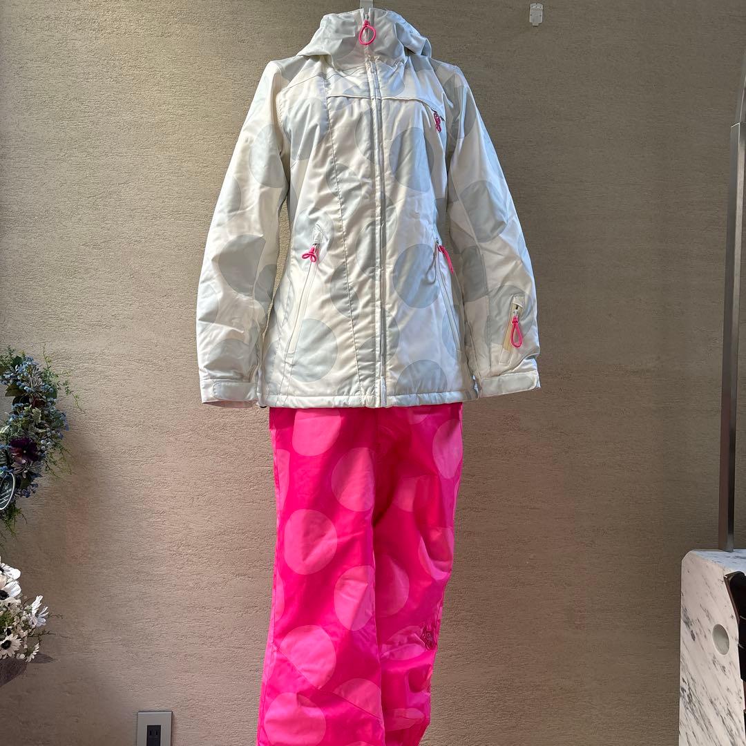Spyder スキーウェア　白　ピンク 　Mサイズ　水玉　可愛い