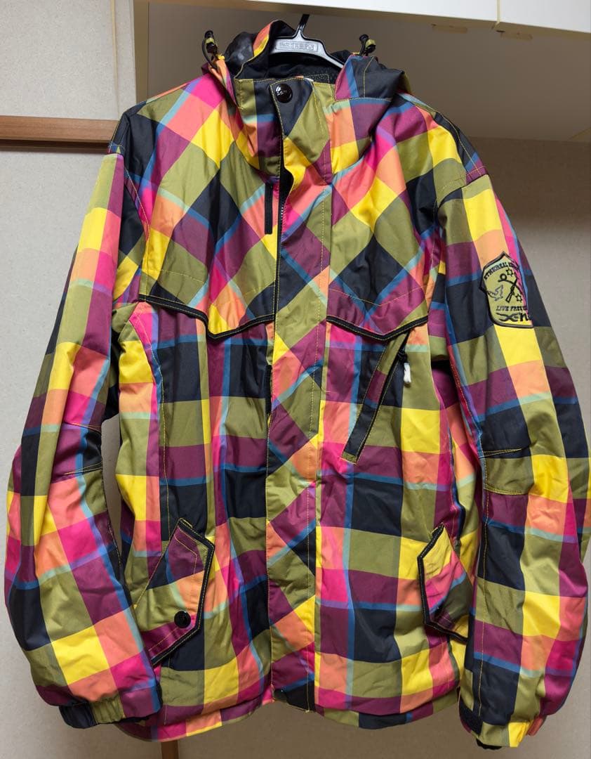 値下げ❗️スノーボードウェア フード付き マルチカラー