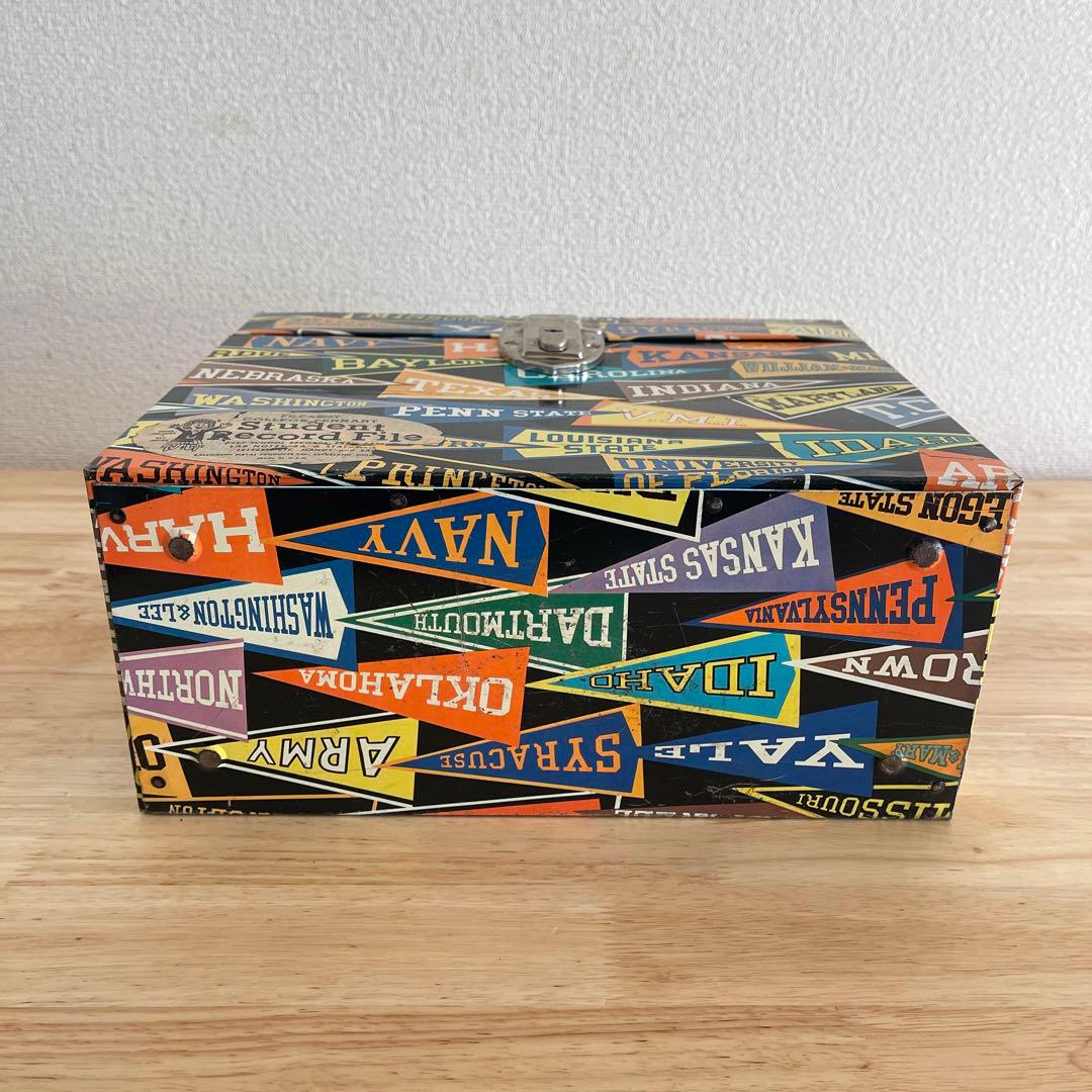 60's カレッジ　ペナント　レコードボックス　ヴィンテージ