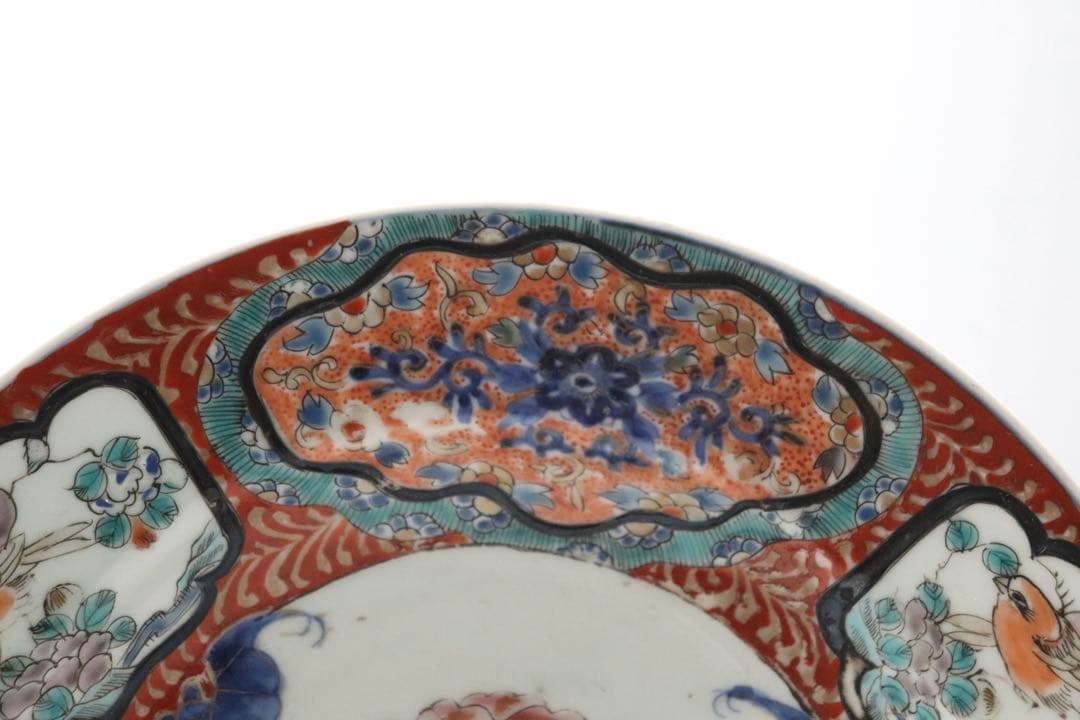 江戸　伊万里錦絵　大皿　蝙蝠　アンティーク　送料込み1006