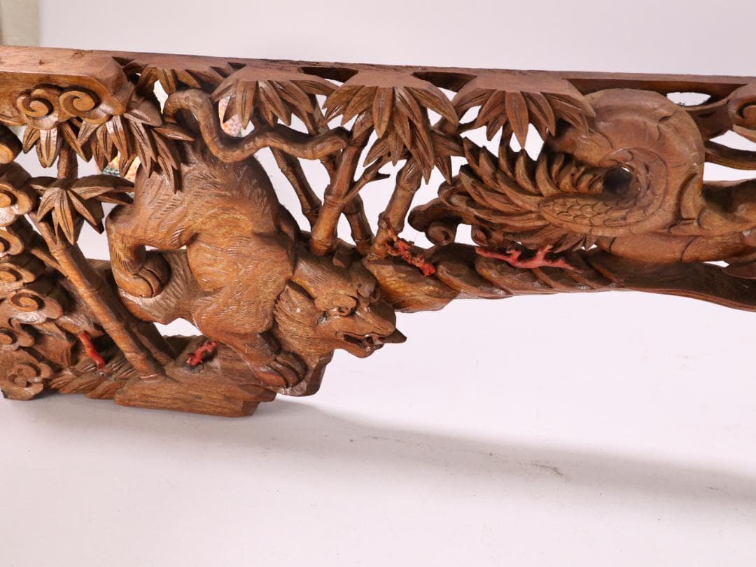 Digger Vintage　BK180　彫刻 木彫　龍虎図　蟇股　玉眼