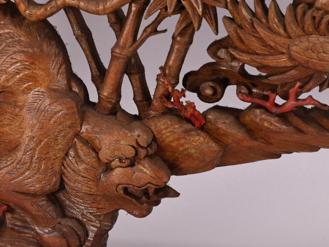 Digger Vintage　BK180　彫刻 木彫　龍虎図　蟇股　玉眼