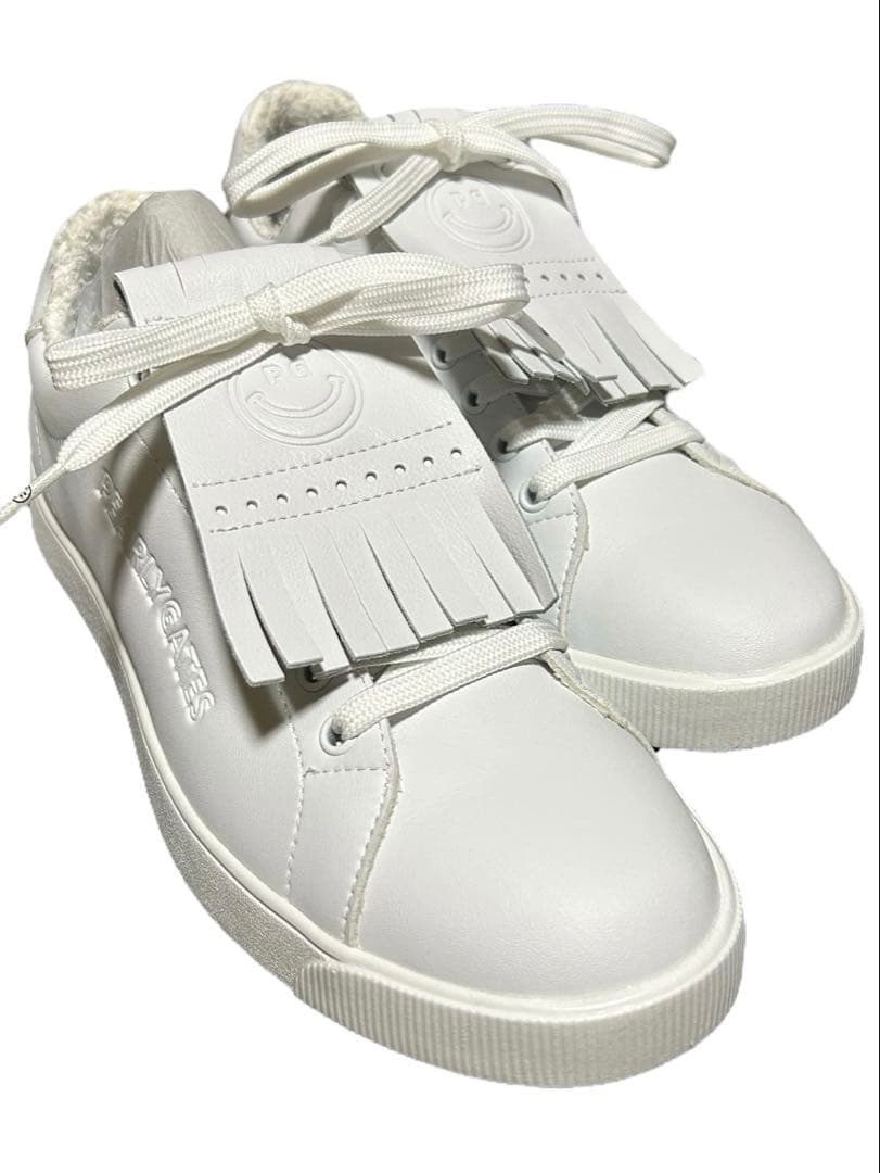 新品 パーリーゲイツ ゴルフシューズ キルトタンローカット ホワイト 24.5㎝