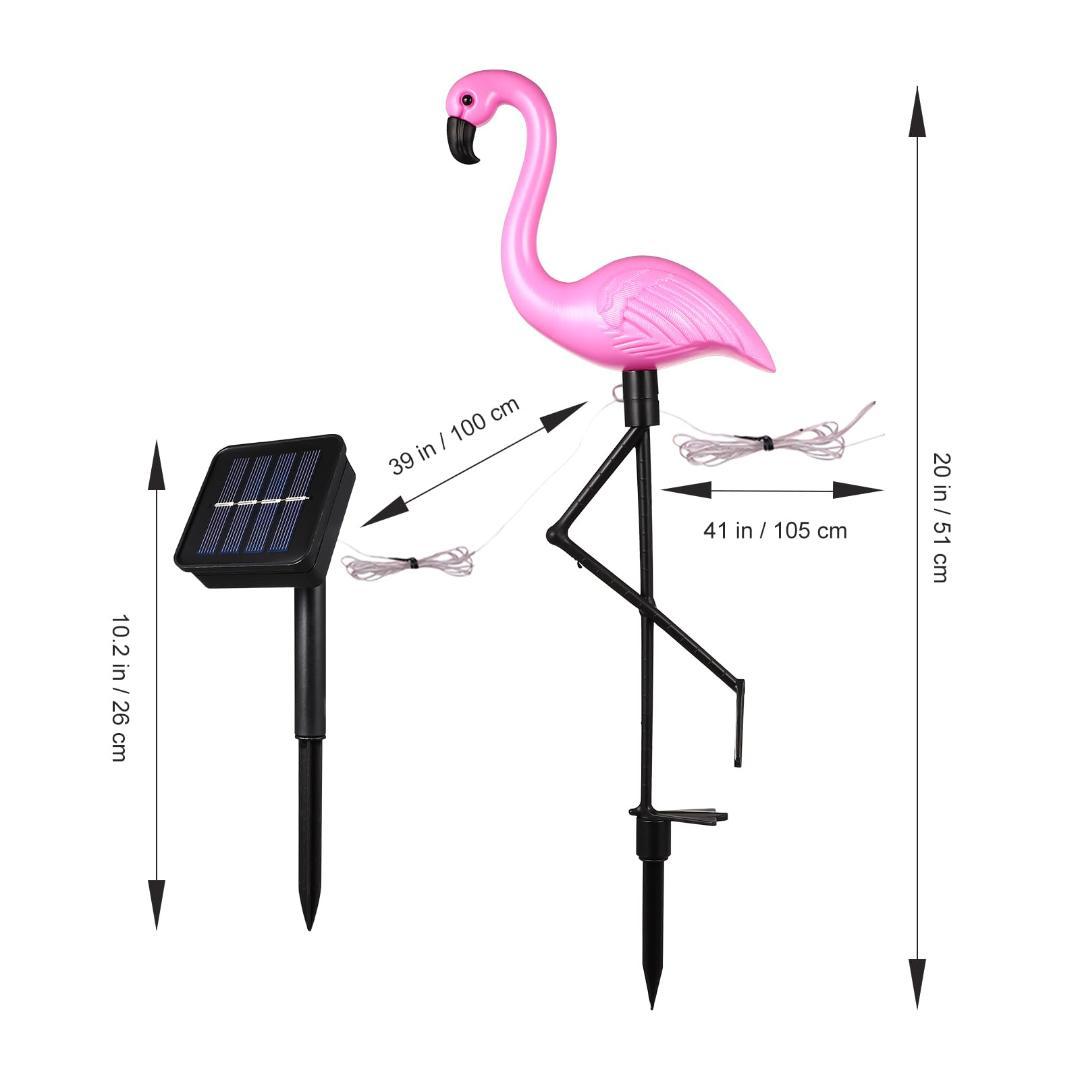 ソーラー IP65防水 LED 取付簡単 フラミンゴガーデンライト 三つセット