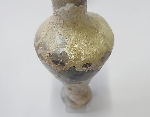 ★Y1417★古代　ガラス 化粧小瓶　銀風化　アイライン顔料壺　ローマ出土