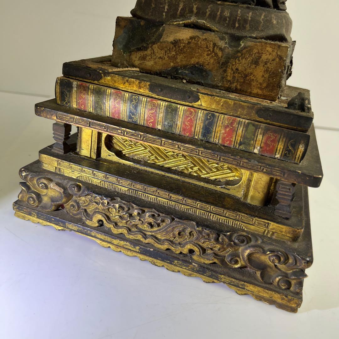 専用桃山~江戸初期木彫鬼子母神玉眼仏像高さ約49㎝　東Y8-0203☆2Fトトチ