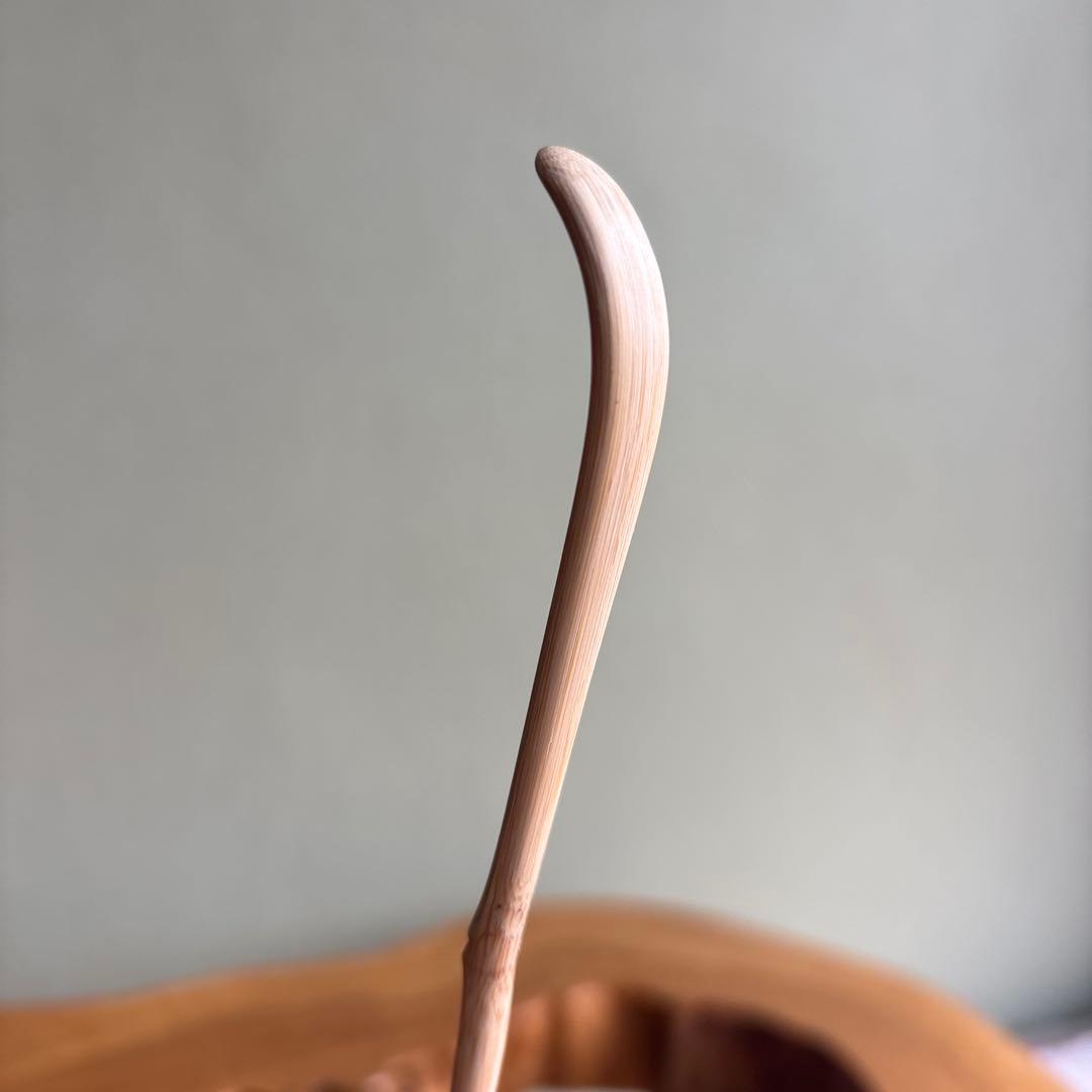 茶杓 銘「鴨の声」 八坂神社 祇園祭神輿洗松明の残竹 竹筒 木箱入り