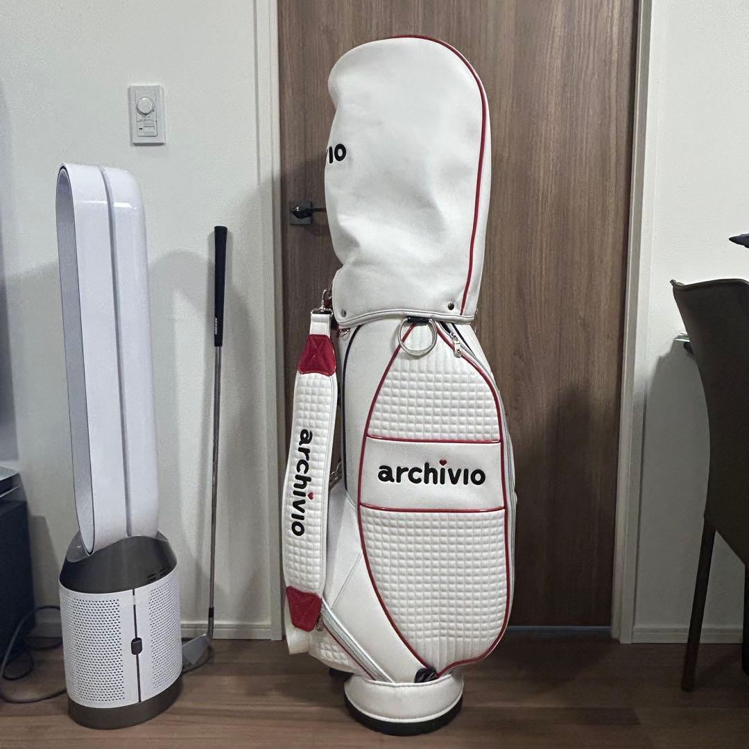 archivio キャディバッグ ホワイト/レッド