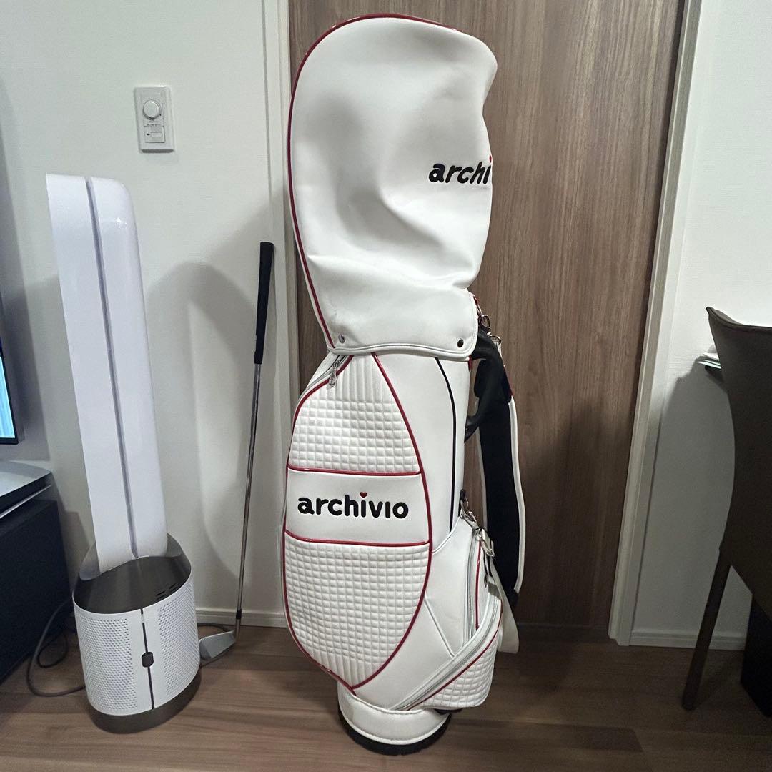 archivio キャディバッグ ホワイト/レッド