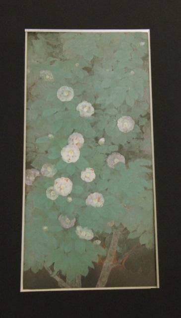 松本高明、【椿】、希少な額装用画集より、新品額装付、状態良好