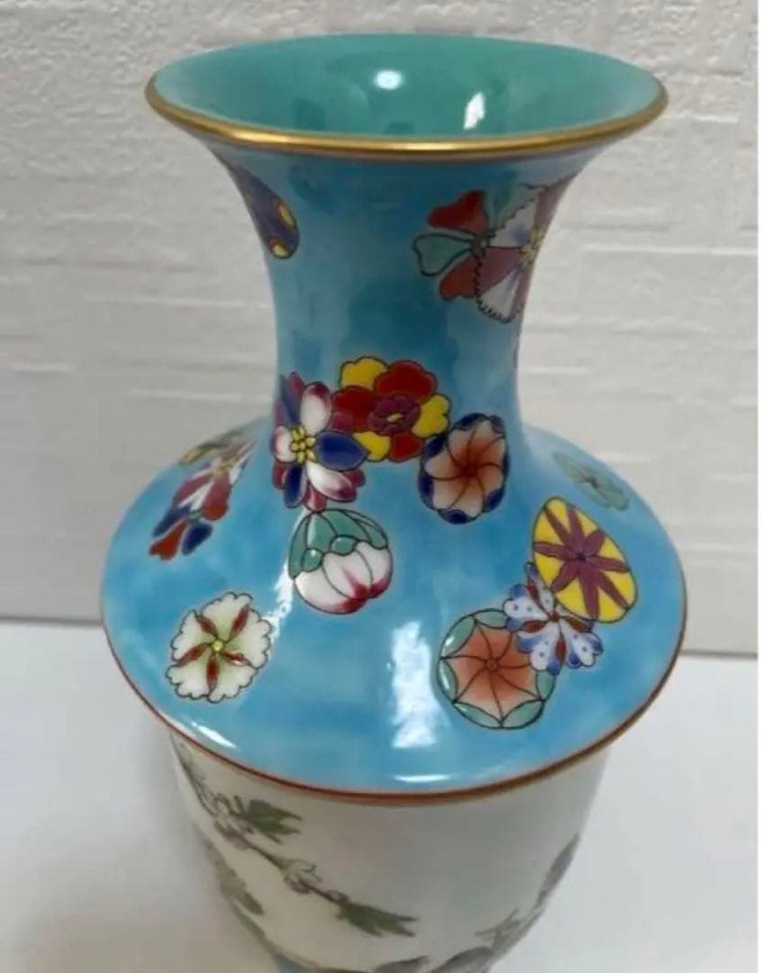 中国 骨董品 大清乾隆年製　花瓶 花鳥絵 陶芸古美術