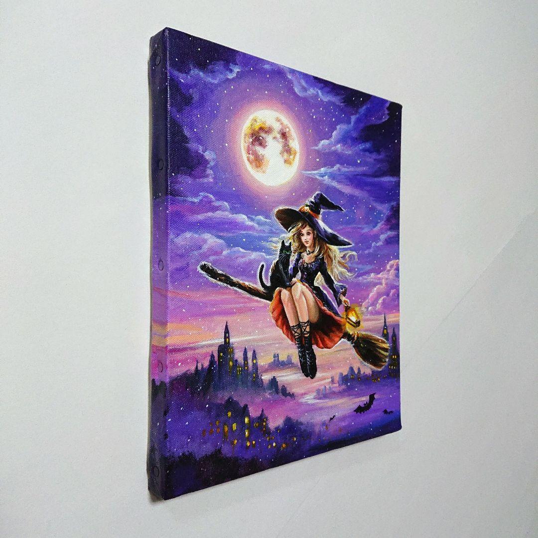 n*y様 【黒猫と共に】アクリル画 F3 風景画 絵画