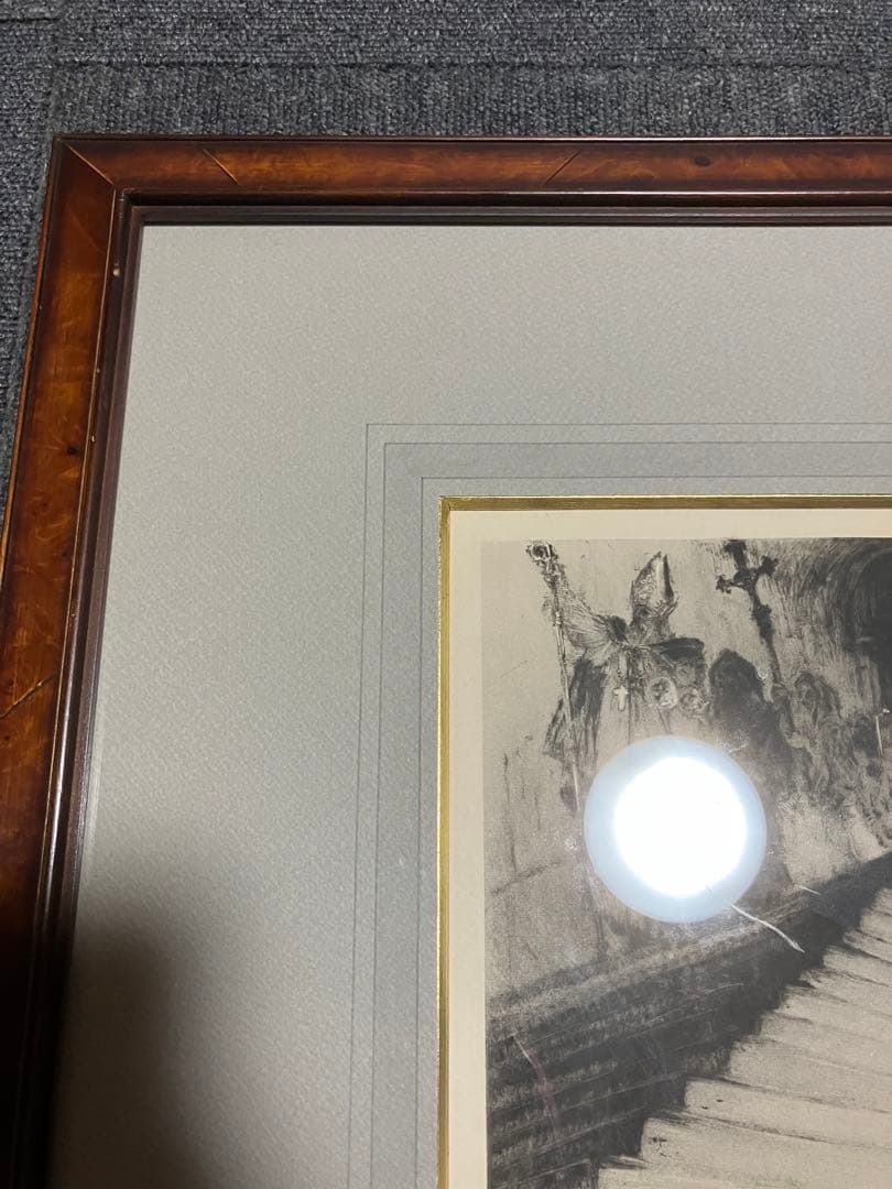 ルイ・イカール　「聖女の守り神　18」銅版画　額装　箱有