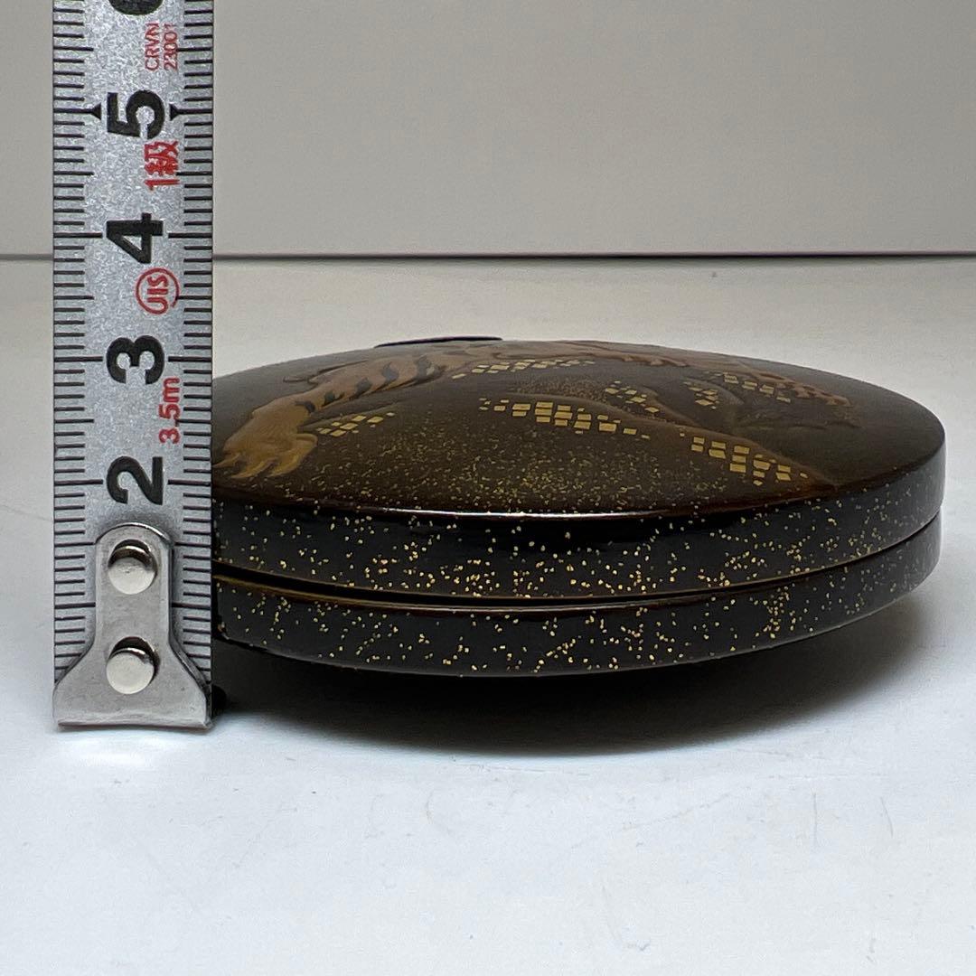 桂峰 極上盛上蒔絵 虎に月 蒔絵 香合 東キ7-1123☆2F トヒエサ