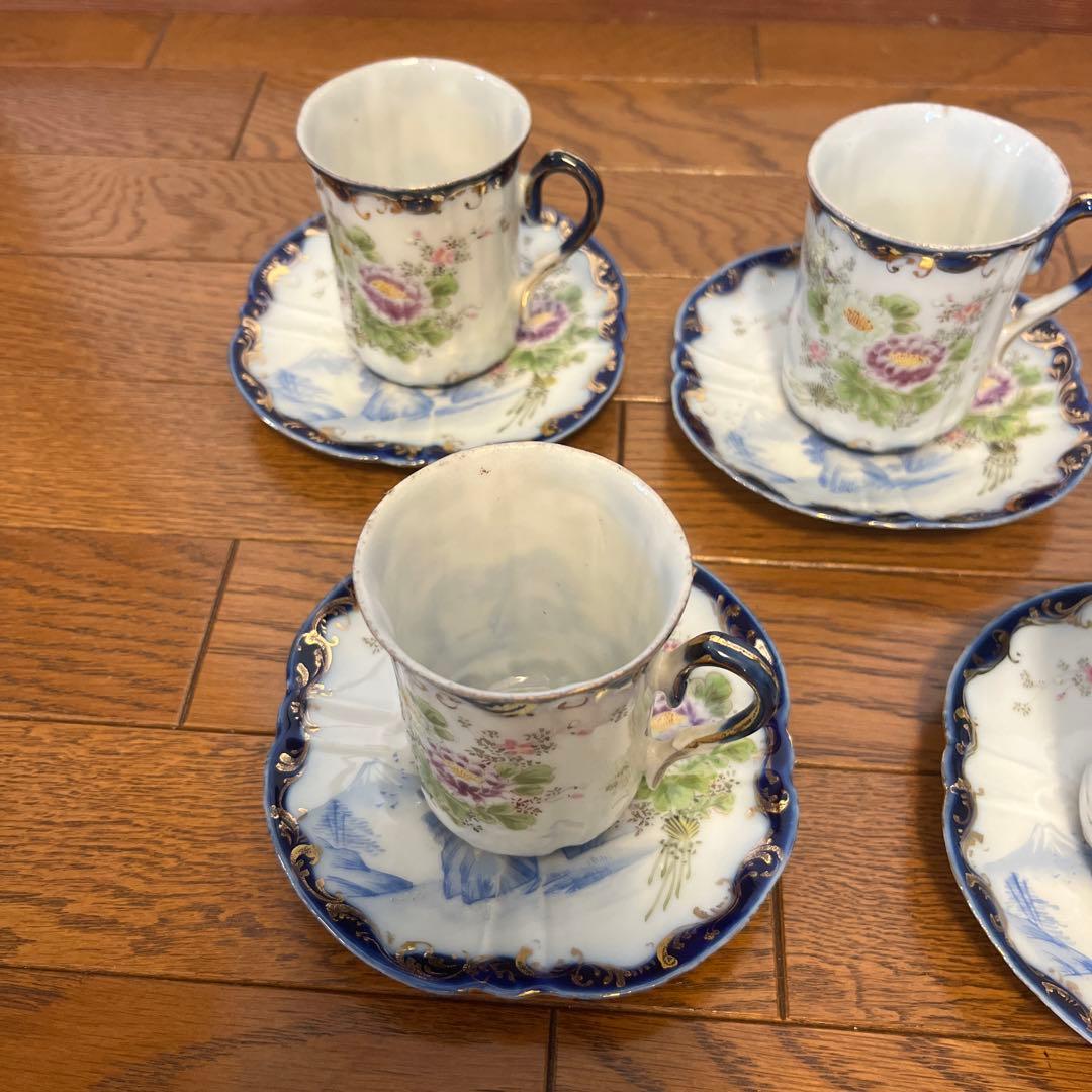 最終処分特価レアオールドノリタケ同時期ライバル会社？カップ&ソーサー五客薄手生地