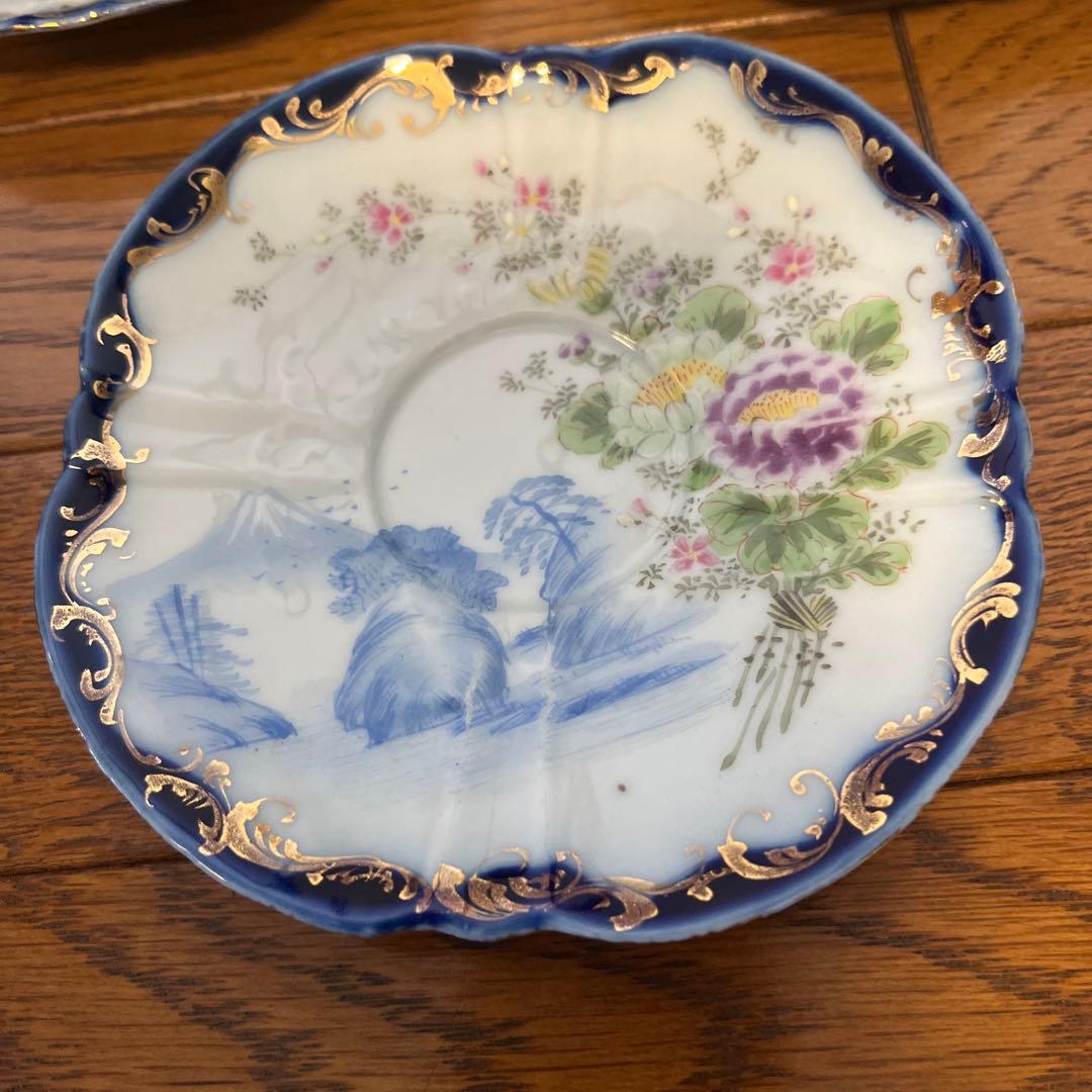 最終処分特価レアオールドノリタケ同時期ライバル会社？カップ&ソーサー五客薄手生地