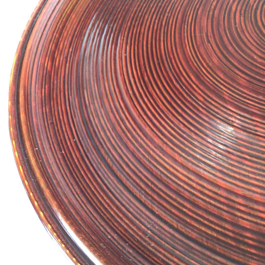 Ｐ２３７　丸盆　『岡本漆専堂』『溜塗』『即中斎好』『呂久呂目盆』　共箱　菓子器