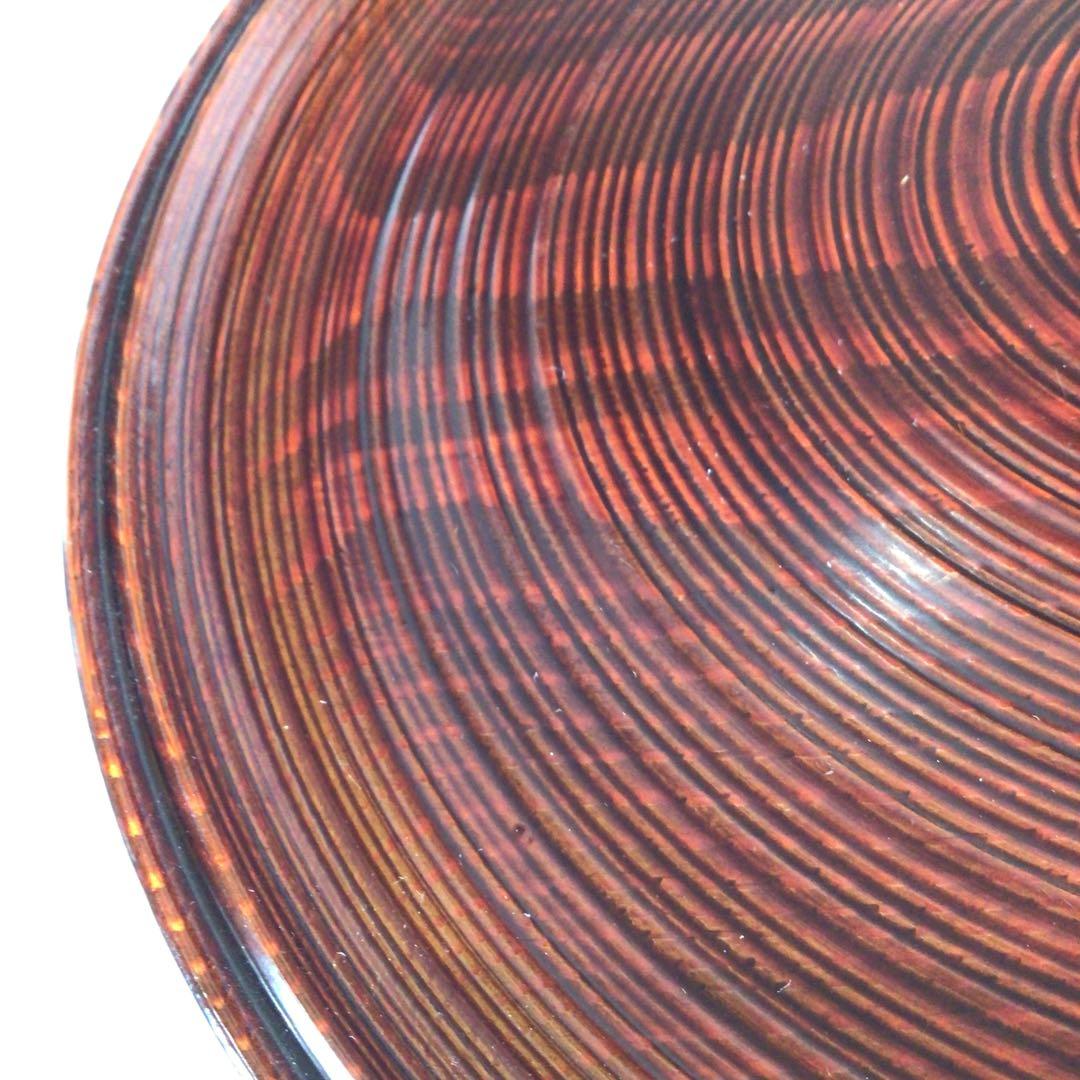 Ｐ２３７　丸盆　『岡本漆専堂』『溜塗』『即中斎好』『呂久呂目盆』　共箱　菓子器