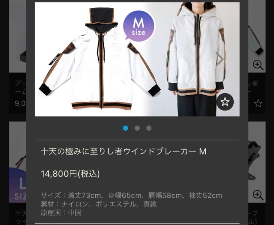 グランブルーファンタジー 十天の極みに至りし者ウインドブレーカー（M）