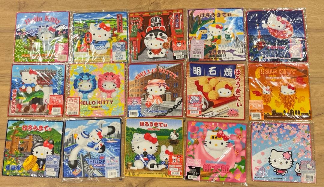 2000-2004年　ご当地キティ　プチタオルセット　hello kitty