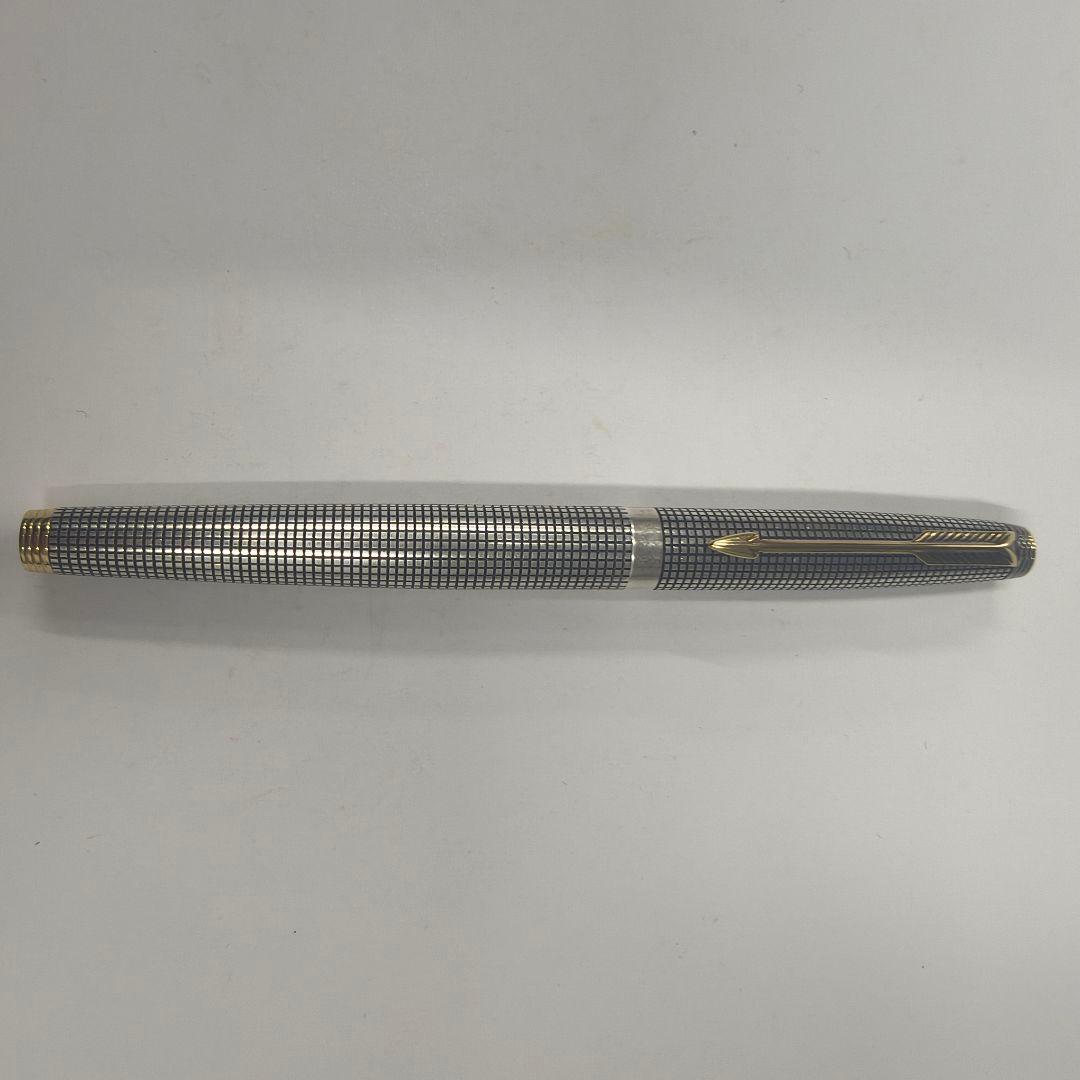 Parker ペン先14Kゴールド　チェック柄 万年筆 スターリングシルバー
