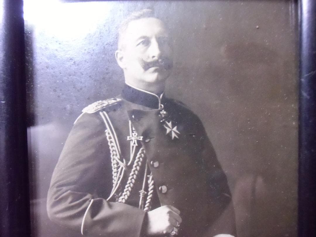 Ｗ帝政ドイツ軍/プロイセン王国＊ドイツ皇帝＊鉄十字写真額（実物）