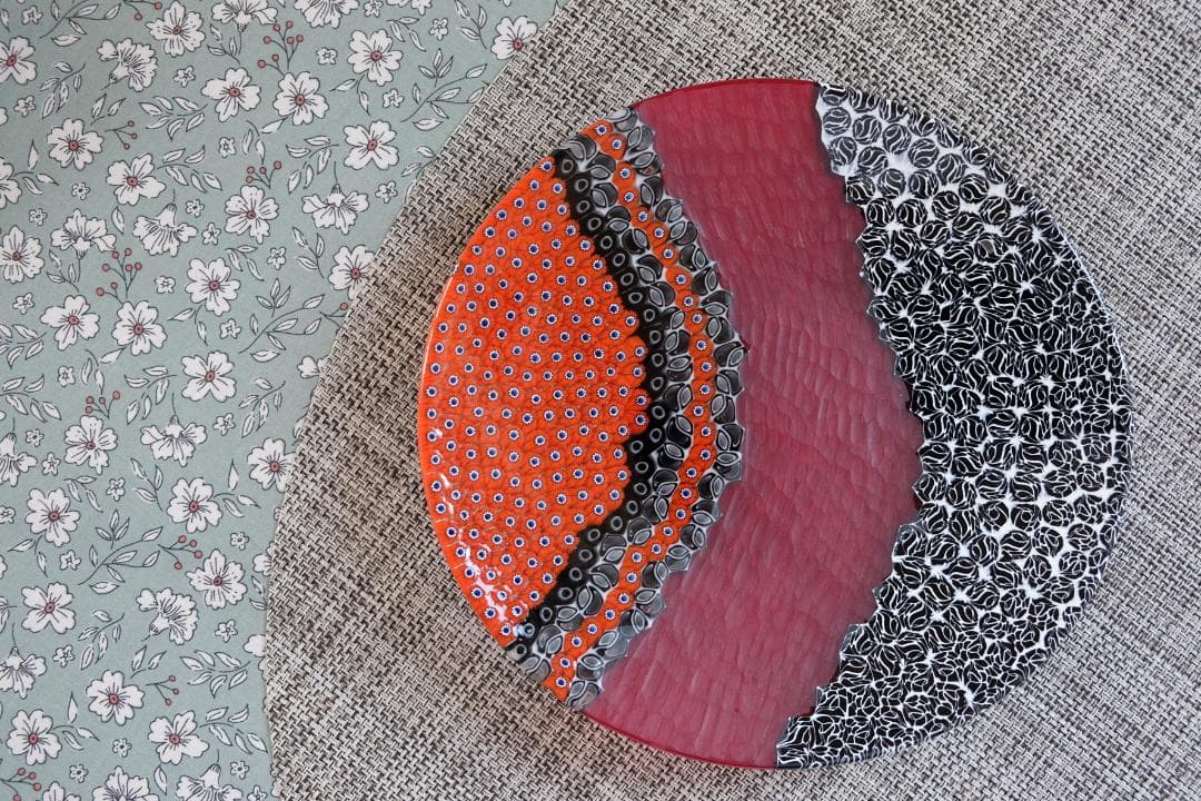 ベネチアングラス ミルフィオリ プレート ムリーニ ガラス 江波冨士子 田子美紀