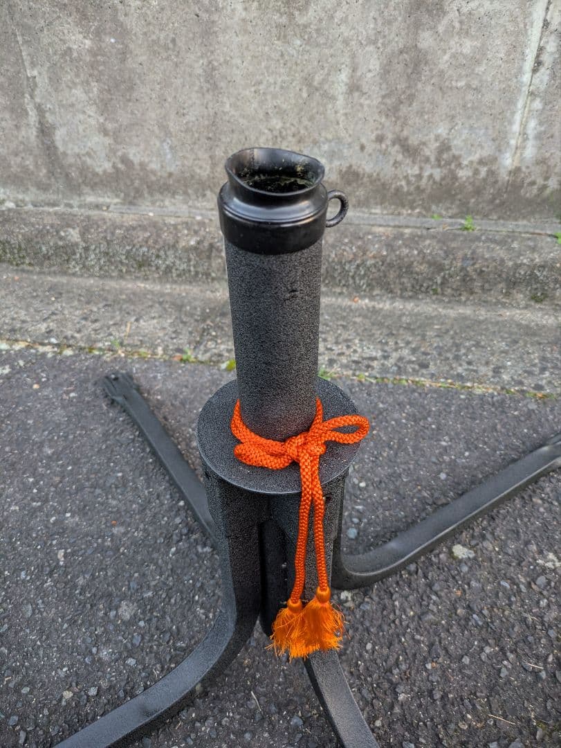 野点傘立　屋外　四つ足