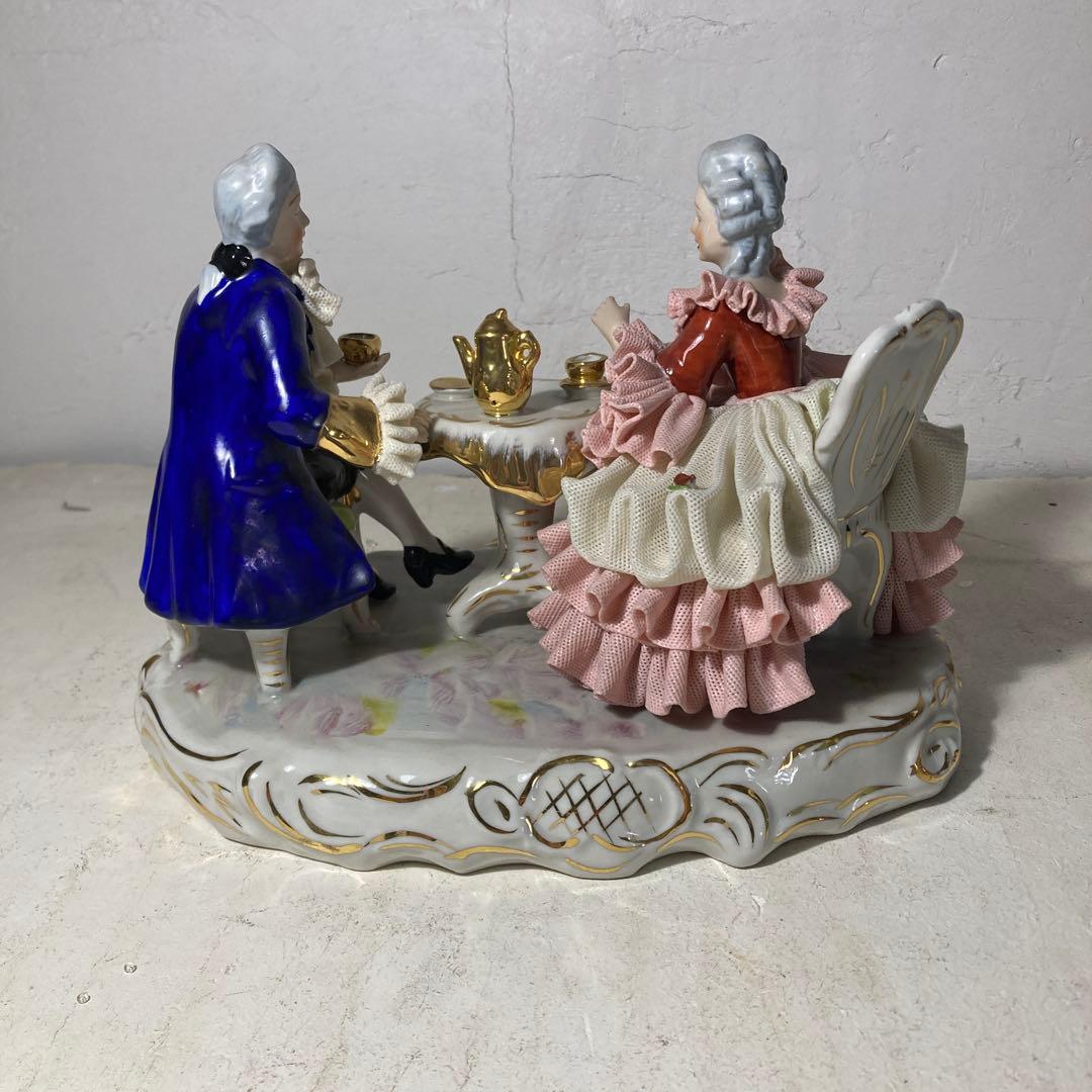 美品 ドイツ製 ドレスデン レースドール フィギュリン 磁器人形 陶人形