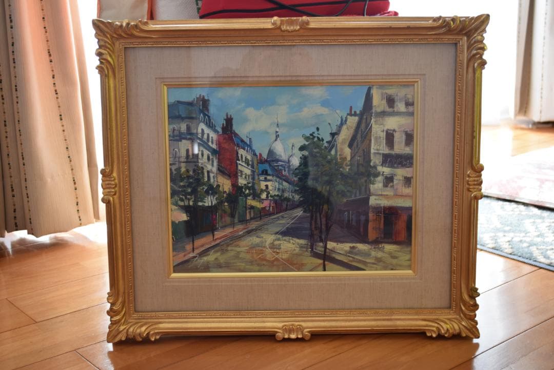 油絵　「モンマルトル」画家　藤田治