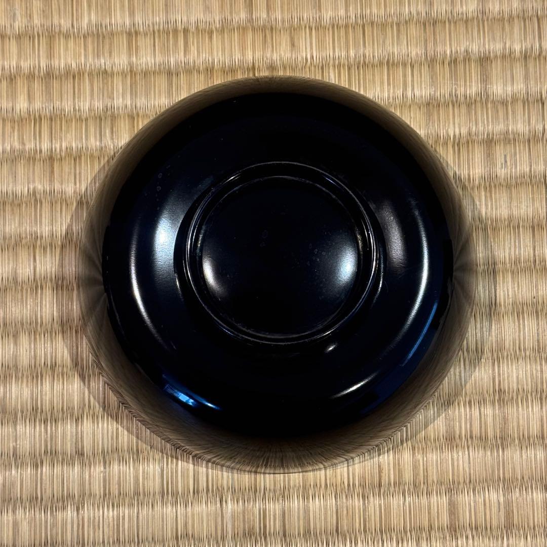 はなさん　輪島塗 松鶴図金蒔絵 黒漆 吸物椀 3客