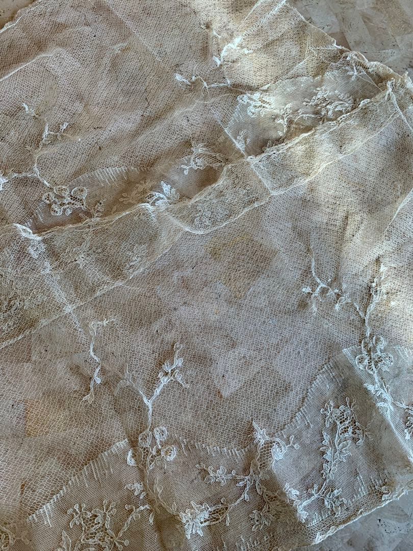 フランスアンティークチュールレースヴェール2点※アプリカシオンプリンセスレース