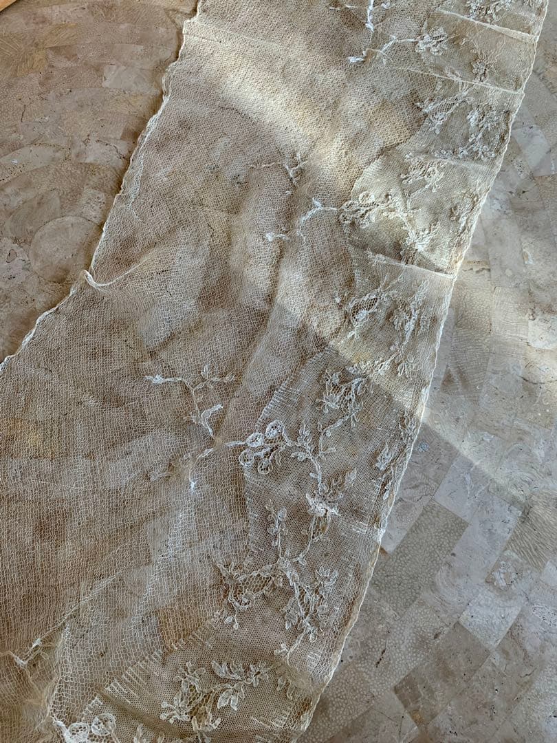 フランスアンティークチュールレースヴェール2点※アプリカシオンプリンセスレース