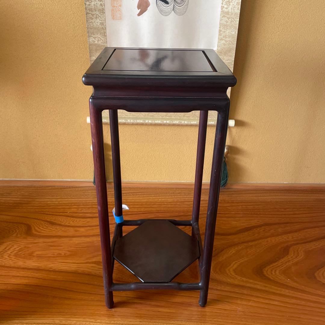 アジアンインテリア 中国上海 黒檀サイドテーブル 懸崖 花台 盆栽台 ビンテージ