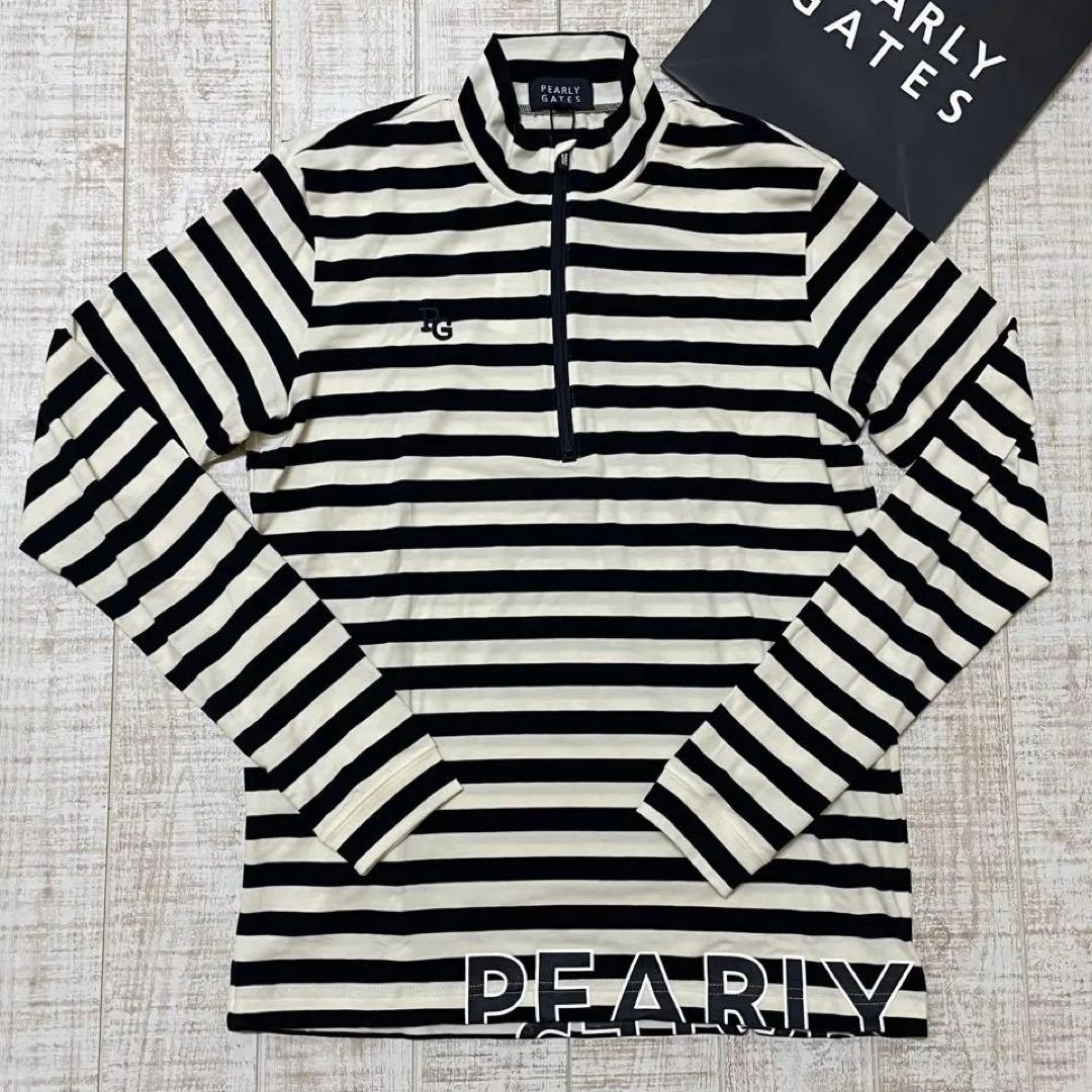 新品 パーリーゲイツ 長袖ハイネック ハーフジップ ボーダー Mサイズ（4）