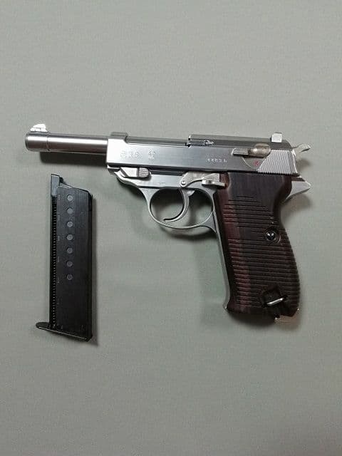 最終特価 美品 マルゼン ワルサー Ｐ38 木製グリップ付き ブローバック