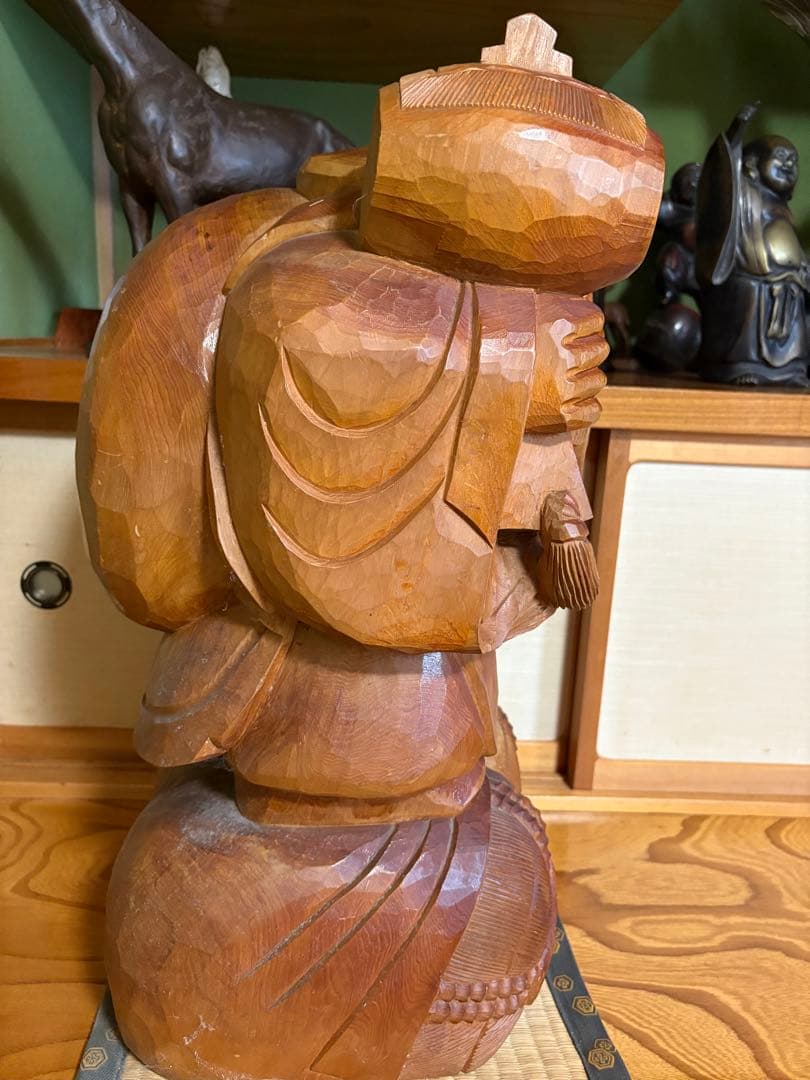 木彫り　大黒天　置き物　開運　縁起物