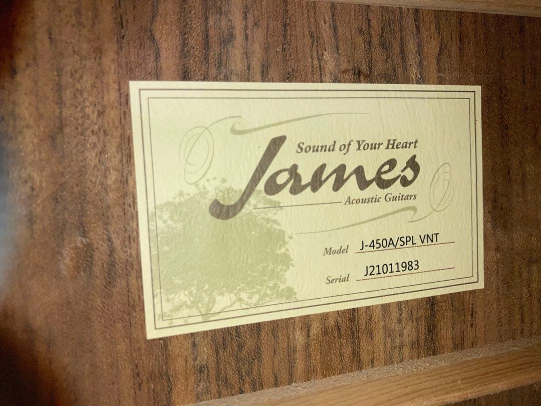 James J-450A/SPL VNT ジェームスエレアコギター