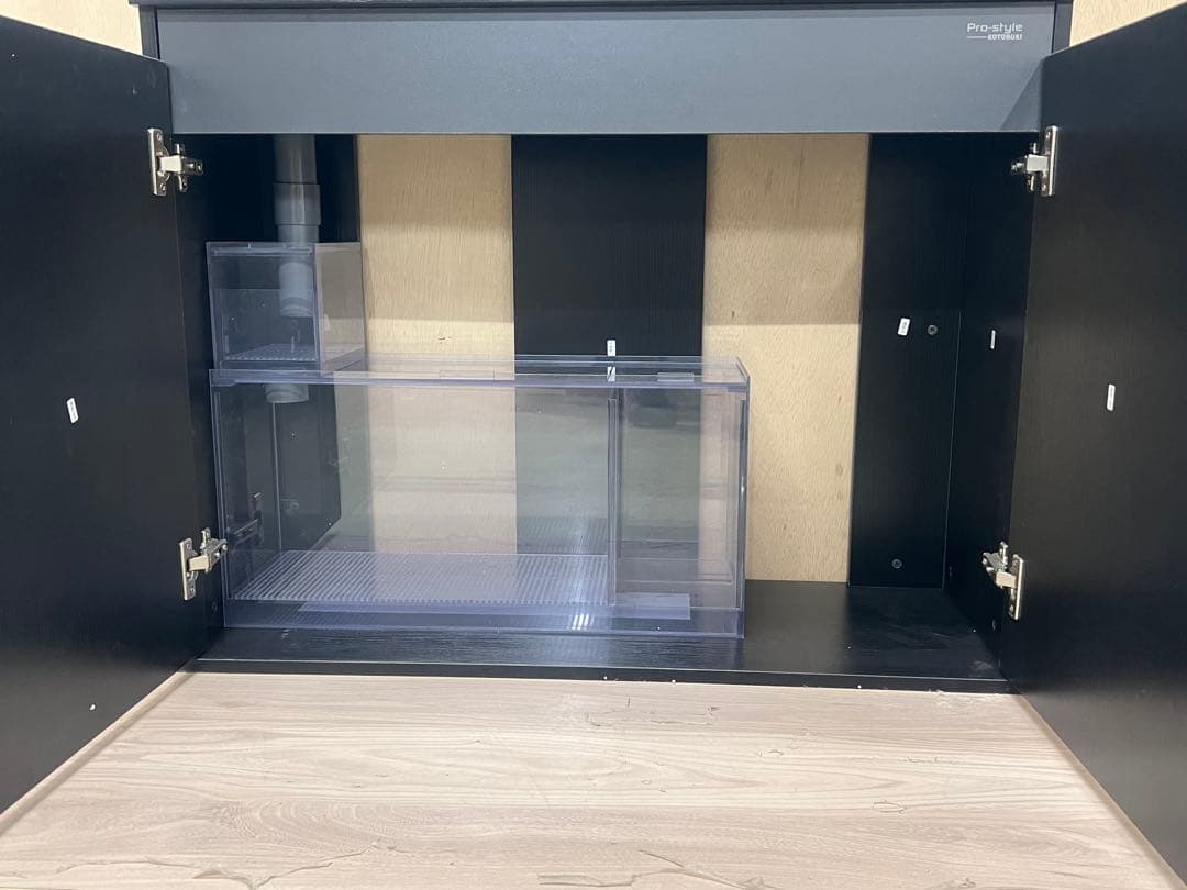 900×300×300㎜オールガラスオーバーフロー水槽セット　ブラック/ブラック