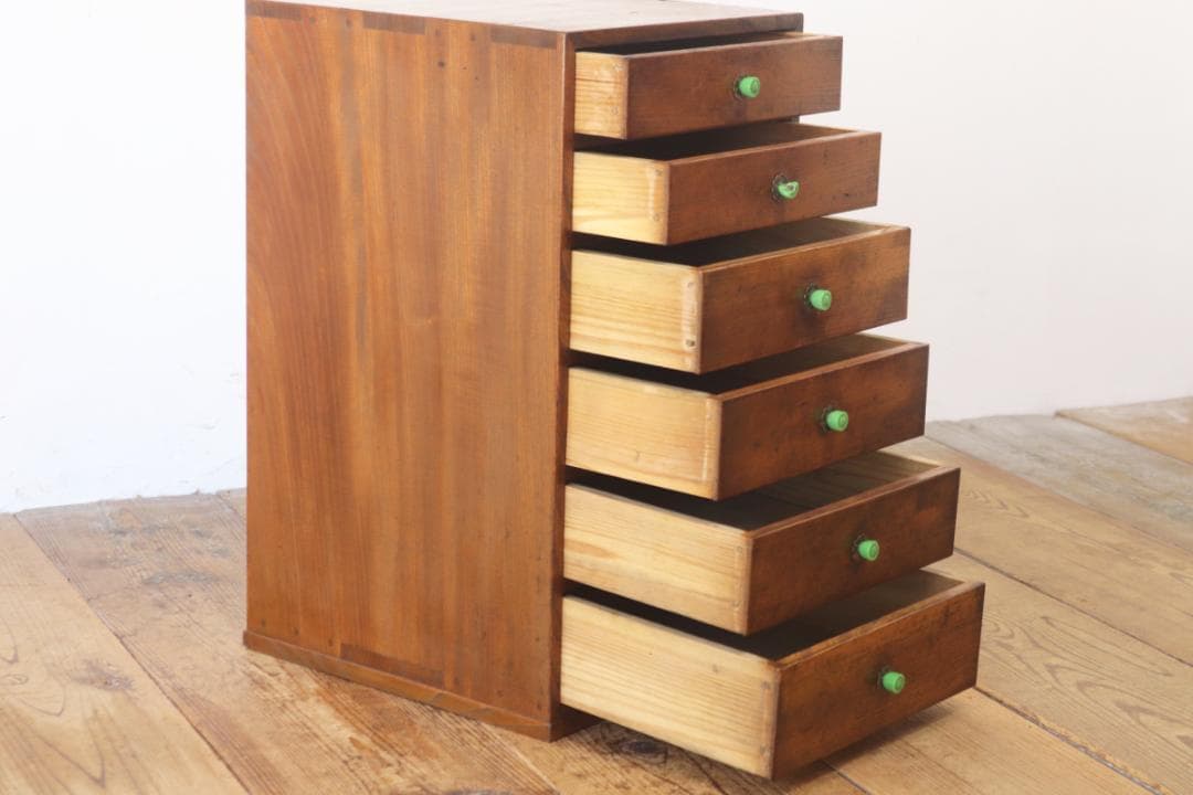 レトロ 卓上 小引き出し 抽斗 6杯 収納 小物入れ レターケース A4 木製