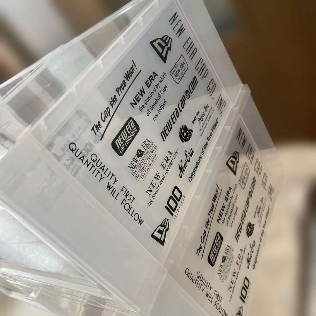 タワーボックス　ニューエラ　ロゴ　クリア4箱　収納　帽子