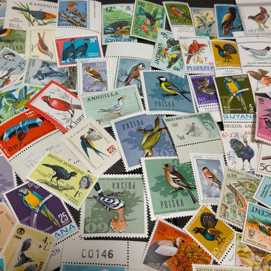 まとめ済 外国切手 世界各国鳥類切手大量まとめ 未使用