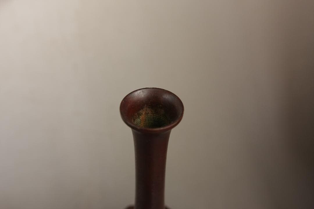 鶴首花入れ　金属製 茶道具