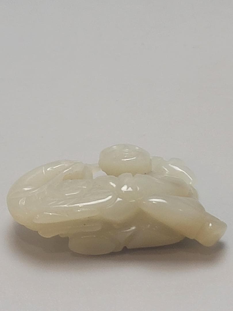 中国　 　人物刻　 和田玉 白玉 童子 細密彫