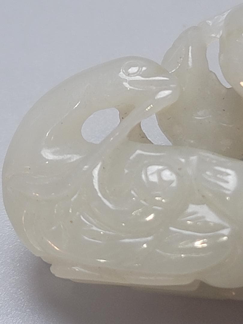 中国　 　人物刻　 和田玉 白玉 童子 細密彫