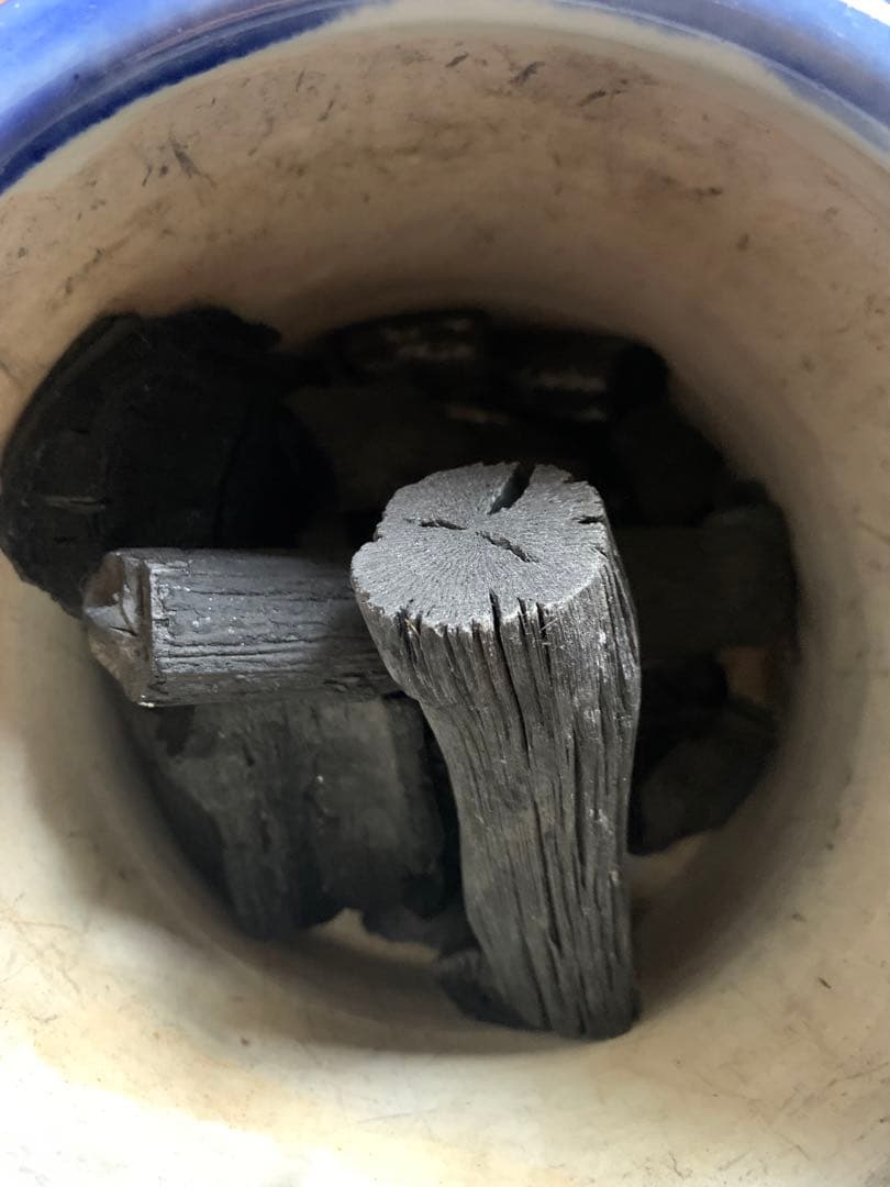 レトロ　火鉢　水鉢　鉢カバー　備長炭