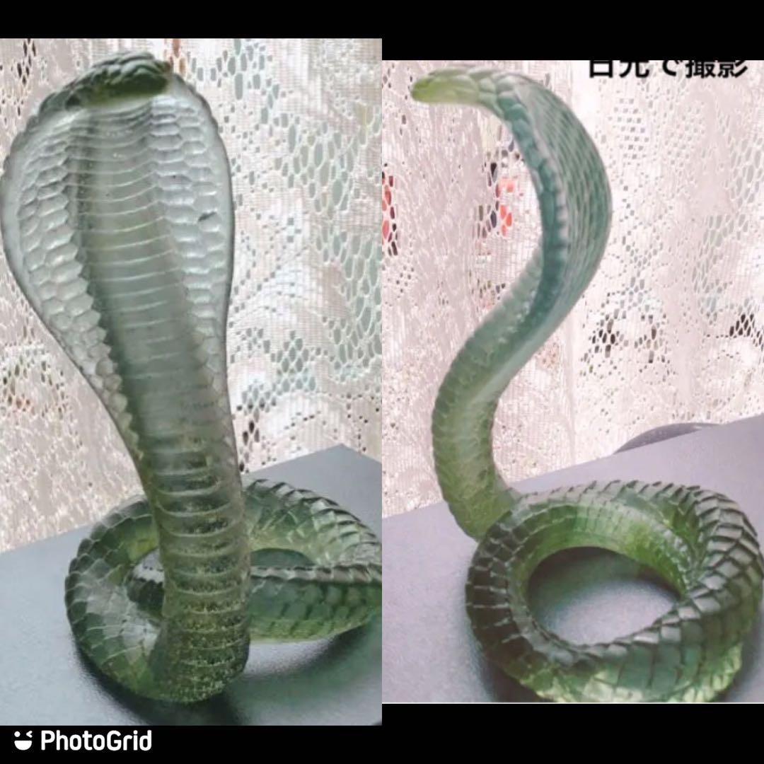 コブラ　緑　ドームフランス　ドーム　ナンシー　エミール・ガレ　蛇　クリスタル