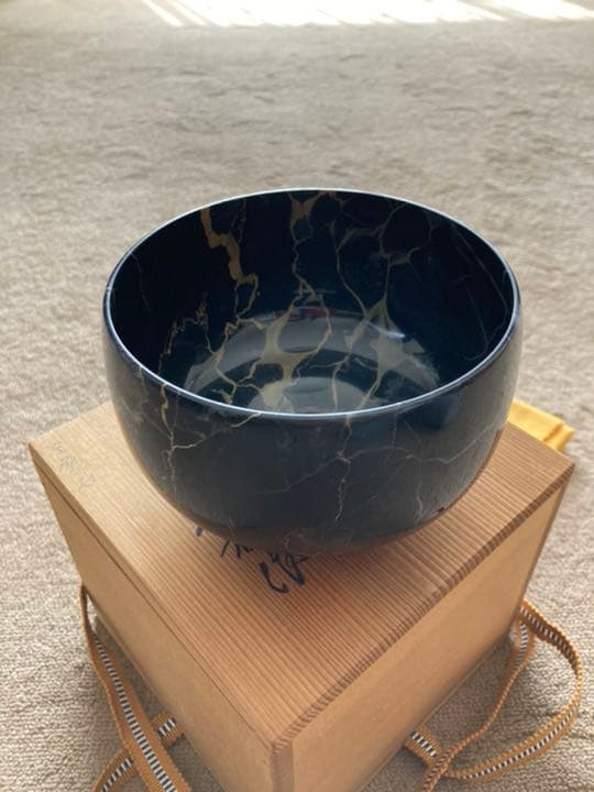 ★天然石★ 茶碗　秀観作　金鉱山石