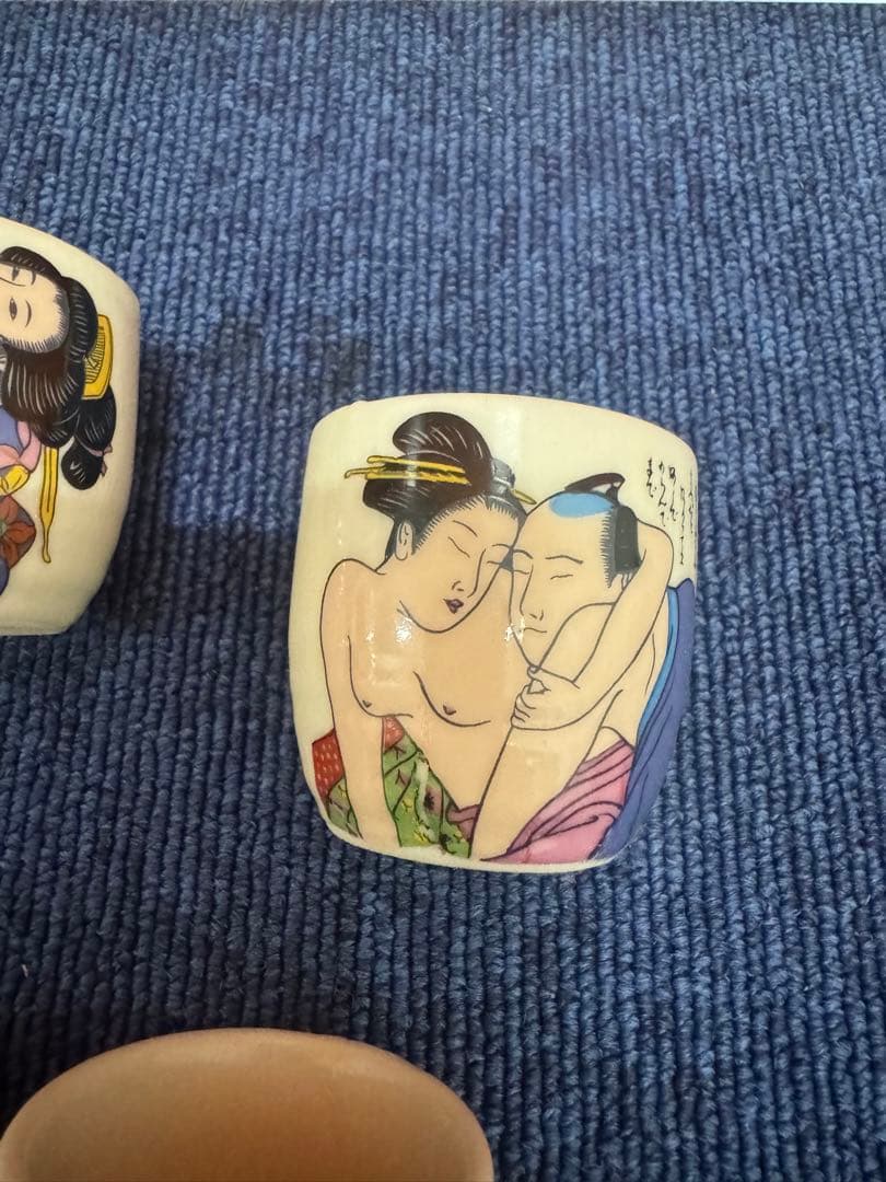 1730  春画　浮世絵　お猪口　5個セット
