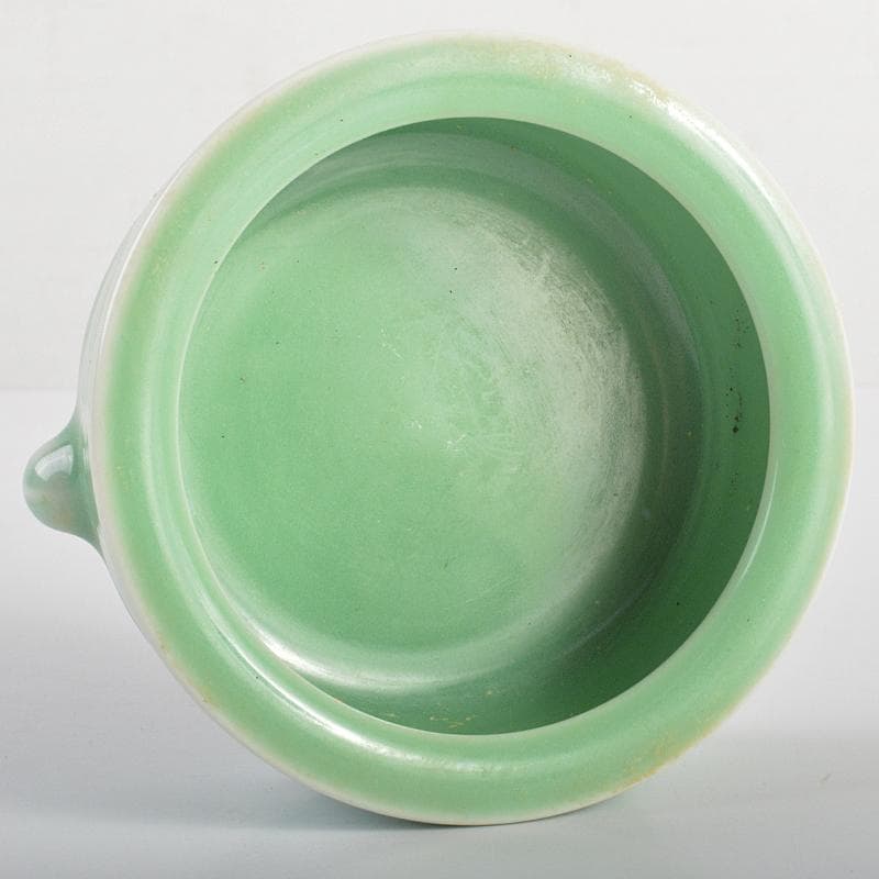 中国　龍泉窯青磁　刻線文三足香炉　N　R7057E